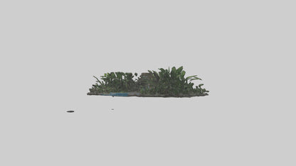 3D model Indoor waterfall model VR / AR / low-poly