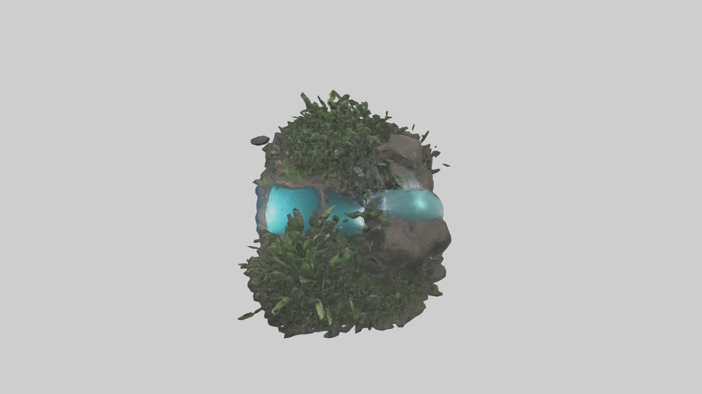 3D model Indoor waterfall model VR / AR / low-poly