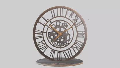Industrial Style Wall Clock model VR / AR / low-poly