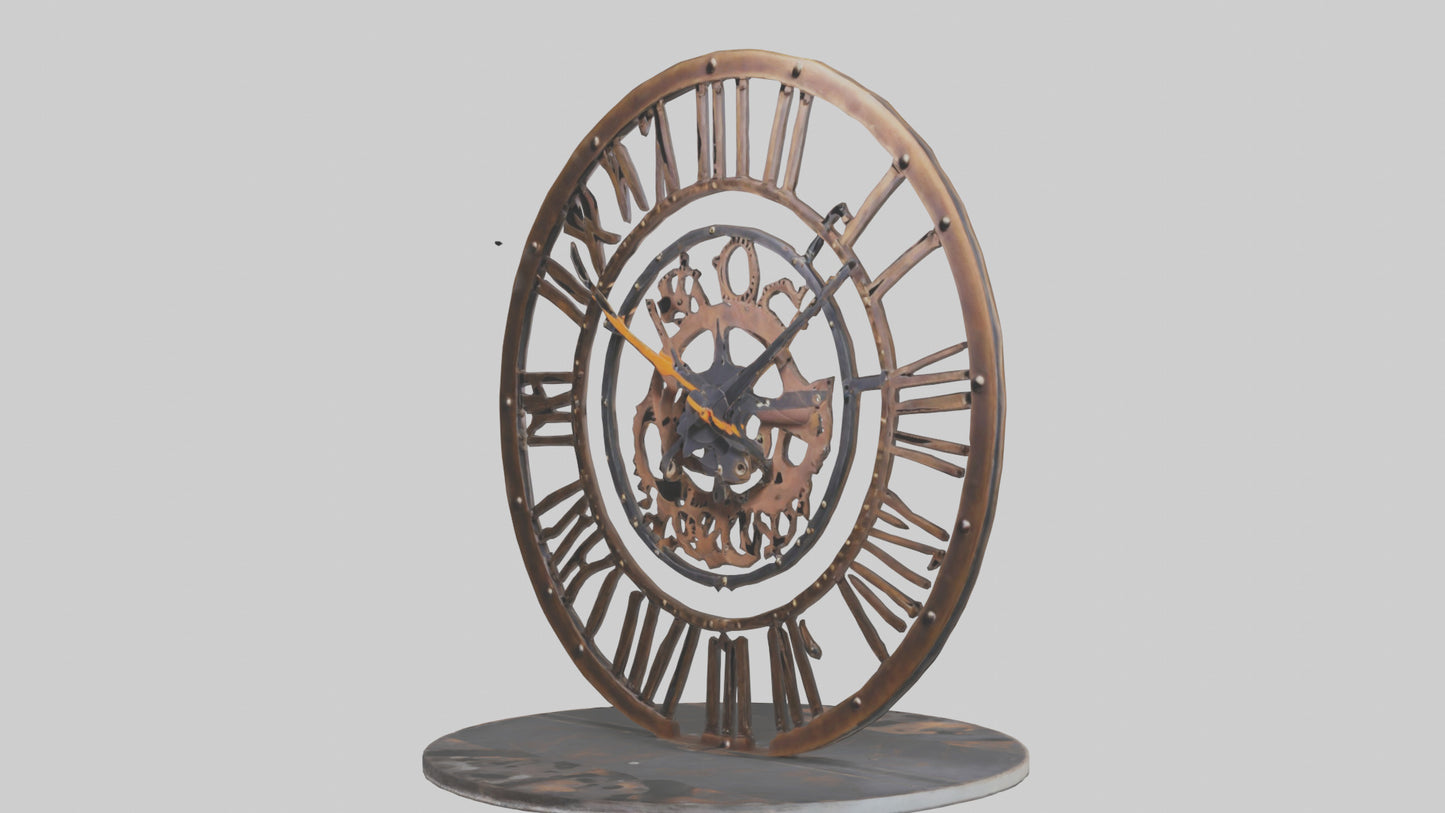 Industrial Style Wall Clock model VR / AR / low-poly