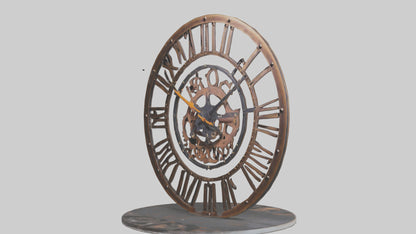 Industrial Style Wall Clock model VR / AR / low-poly