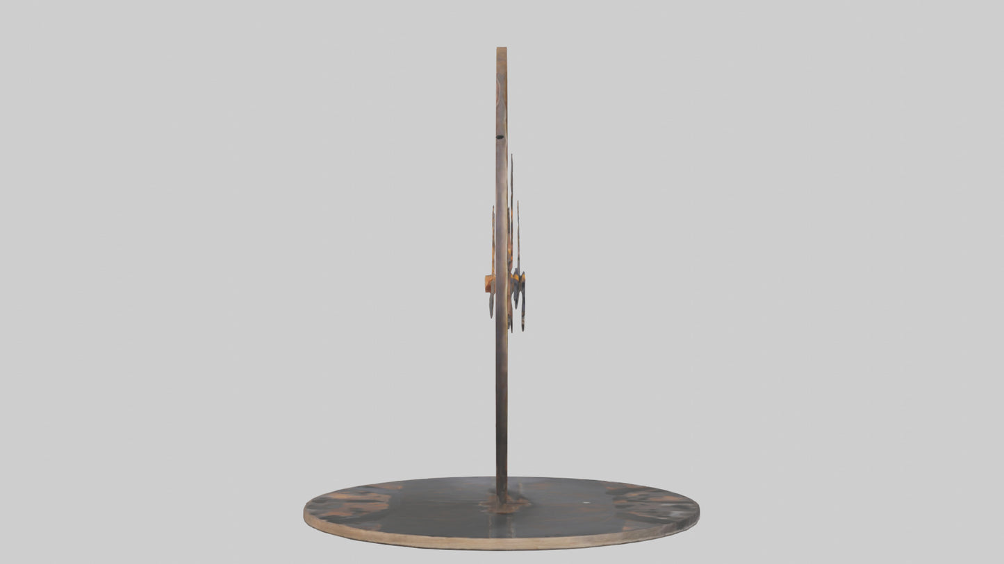 Industrial Style Wall Clock model VR / AR / low-poly