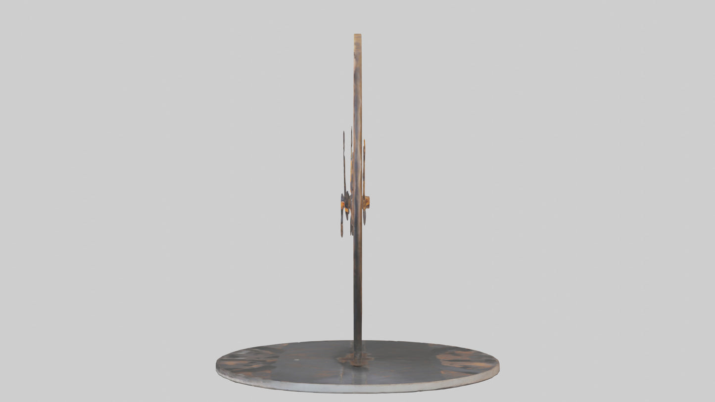 Industrial Style Wall Clock model VR / AR / low-poly