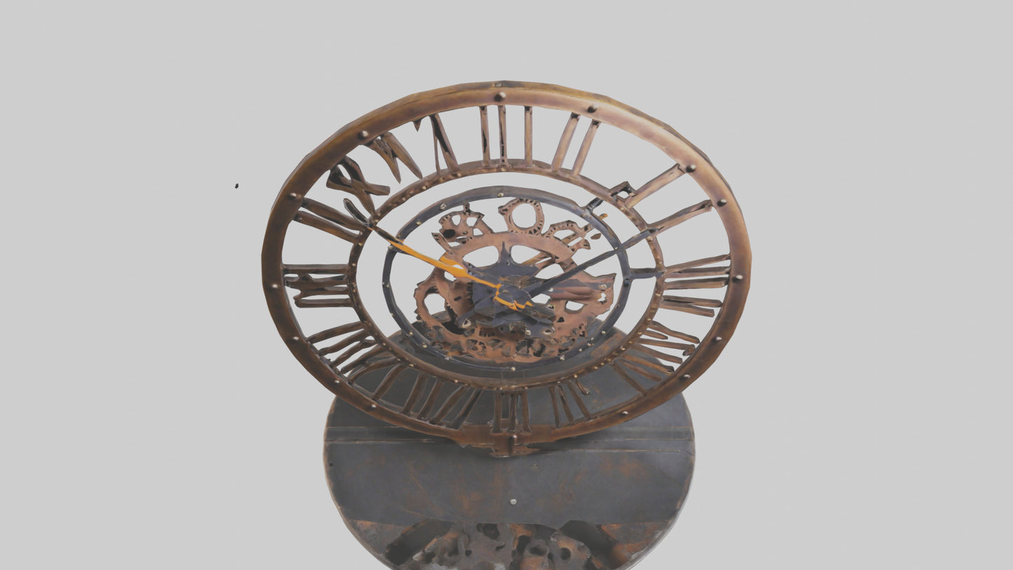 Industrial Style Wall Clock model VR / AR / low-poly