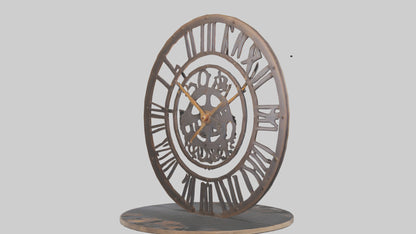 Industrial Style Wall Clock model VR / AR / low-poly