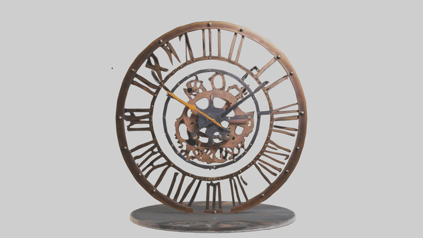 Industrial Style Wall Clock model VR / AR / low-poly