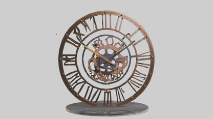 Industrial Style Wall Clock model VR / AR / low-poly