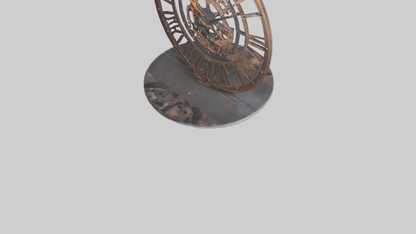 Industrial Style Wall Clock model VR / AR / low-poly
