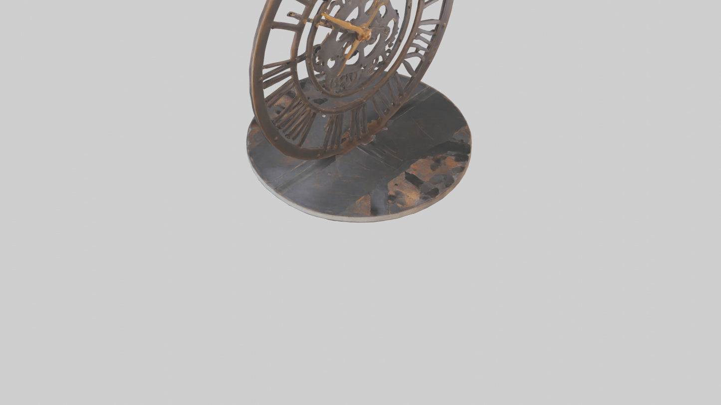 Industrial Style Wall Clock model VR / AR / low-poly