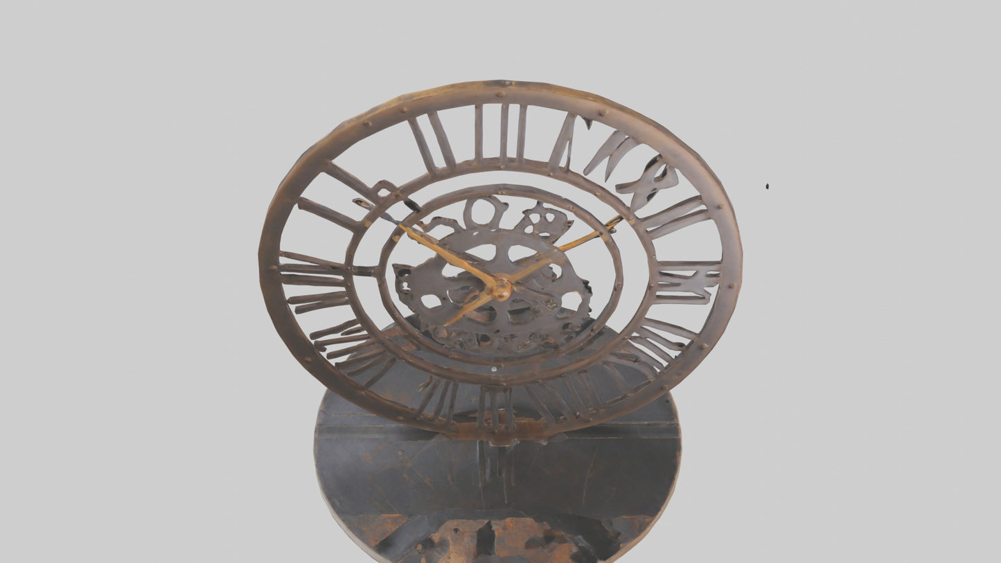 Industrial Style Wall Clock model VR / AR / low-poly