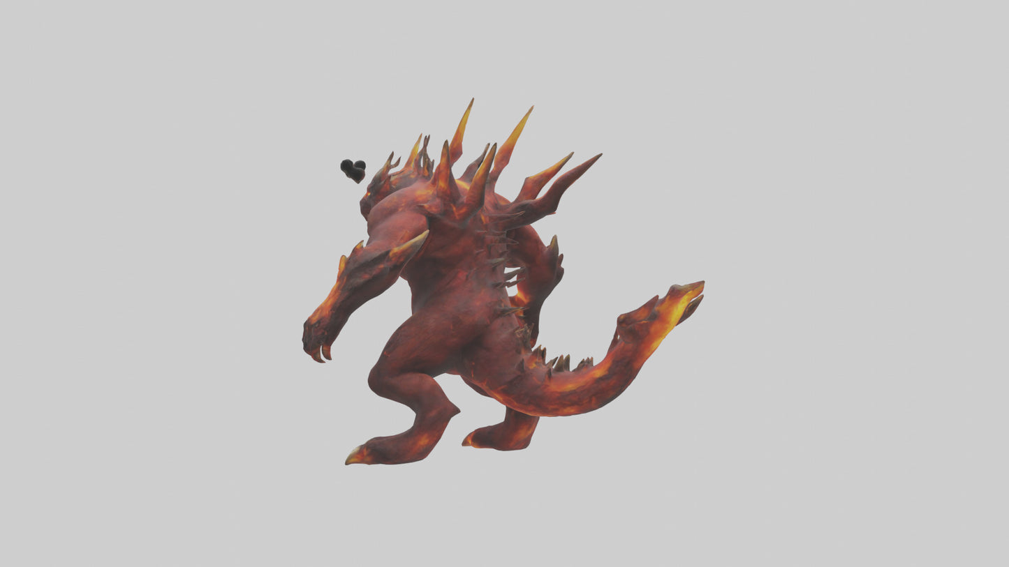 Inferno Beast model VR / AR / low-poly