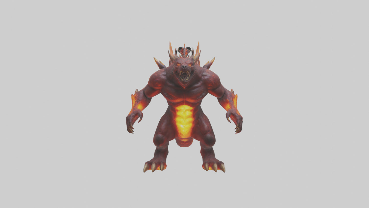 Inferno Beast model VR / AR / low-poly