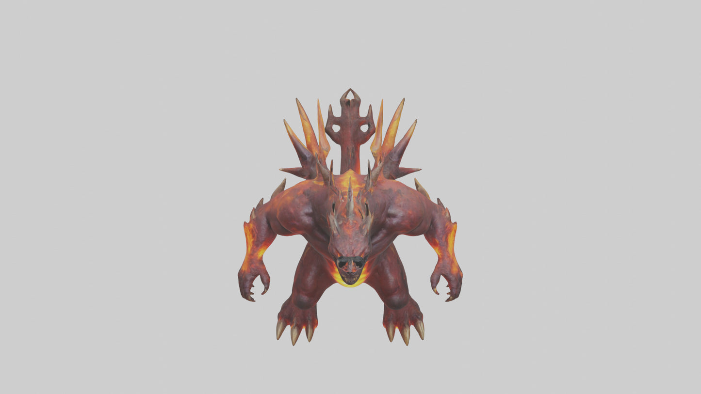 Inferno Beast model VR / AR / low-poly