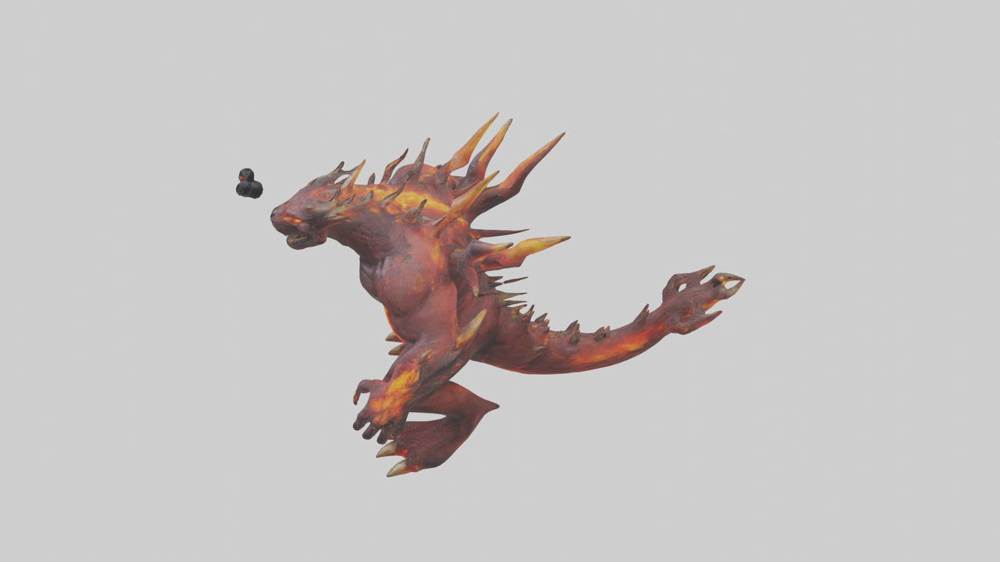 Inferno Beast model VR / AR / low-poly