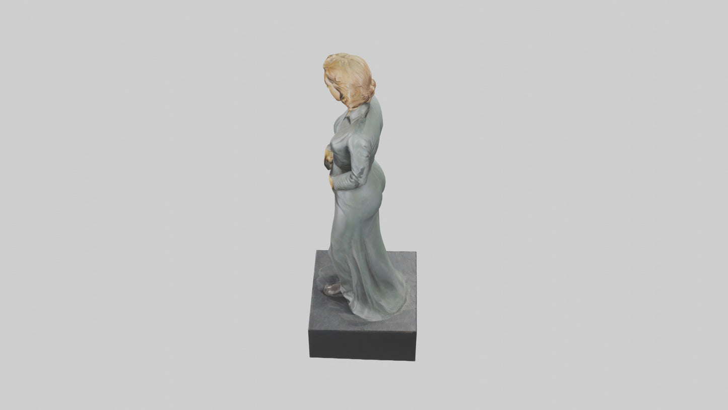 3D model Ingrid Bergman statue model VR / AR / low-poly