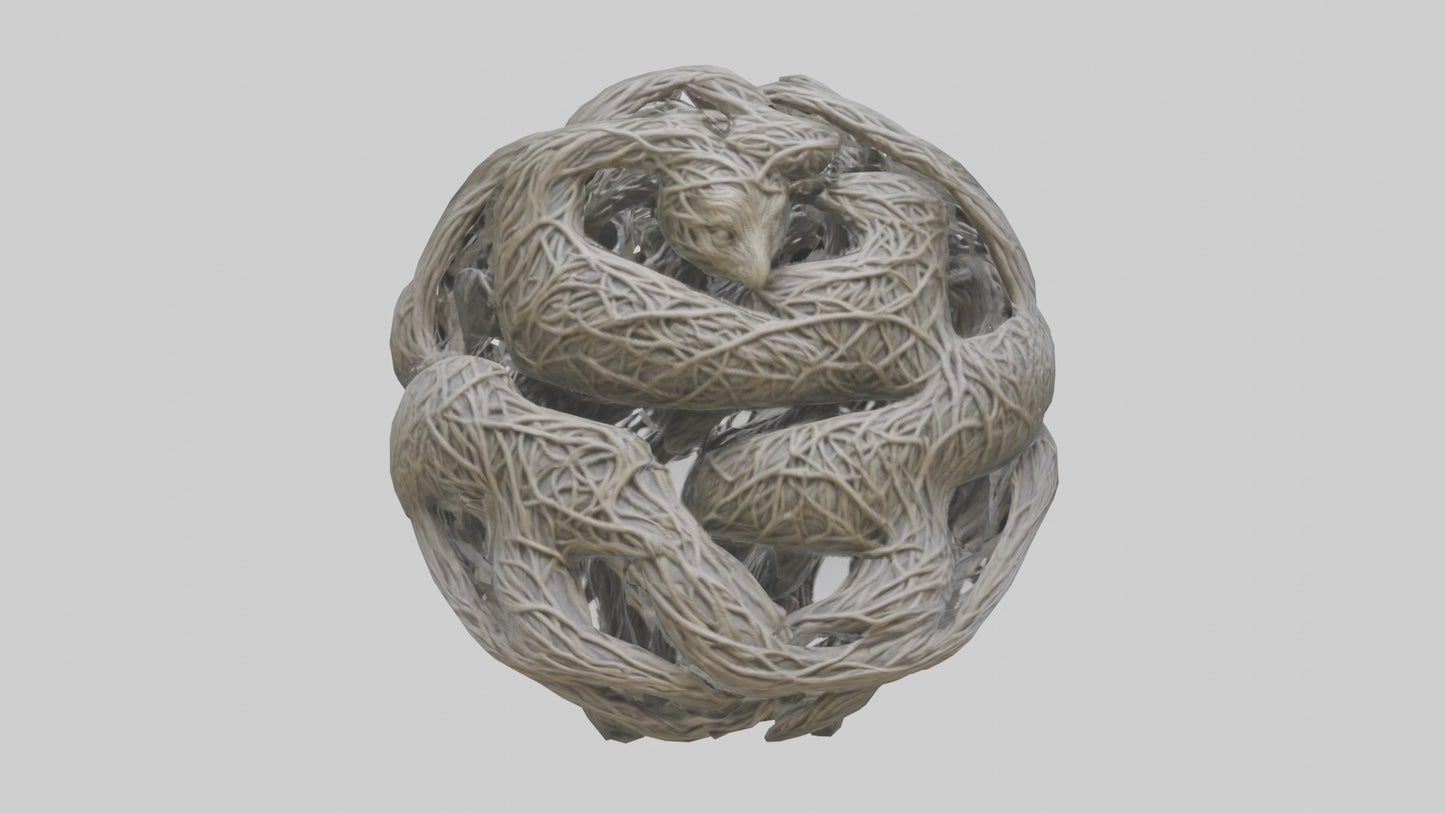 Interwoven Branches statue model VR / AR / low-poly