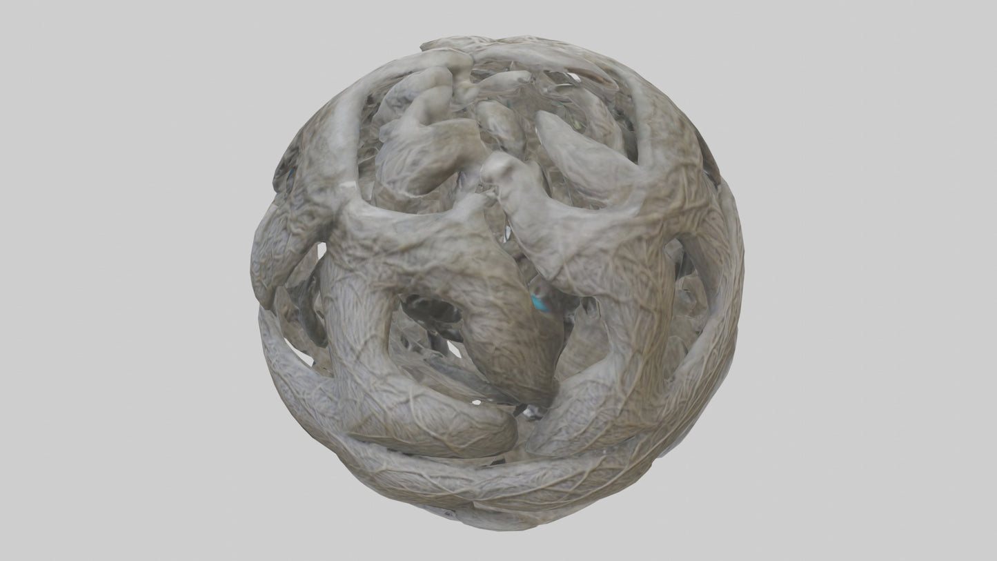 Interwoven Branches statue model VR / AR / low-poly