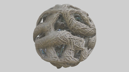 Interwoven Branches statue model VR / AR / low-poly