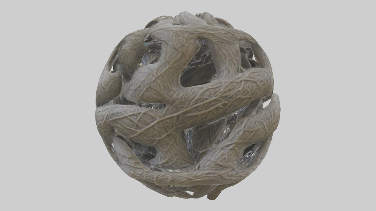 Interwoven Branches statue model VR / AR / low-poly