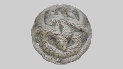 Interwoven Branches statue model VR / AR / low-poly