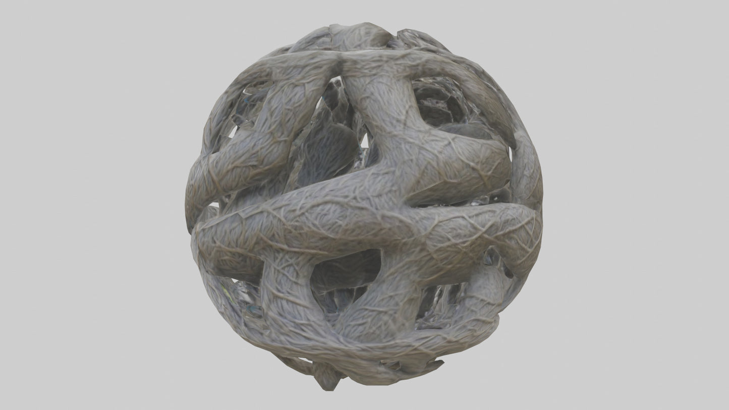 Interwoven Branches statue model VR / AR / low-poly