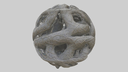 Interwoven Branches statue model VR / AR / low-poly