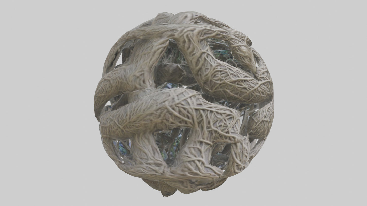 Interwoven Branches statue model VR / AR / low-poly