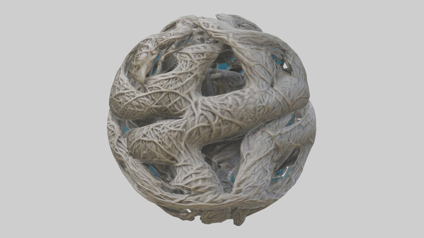 Interwoven Branches statue model VR / AR / low-poly