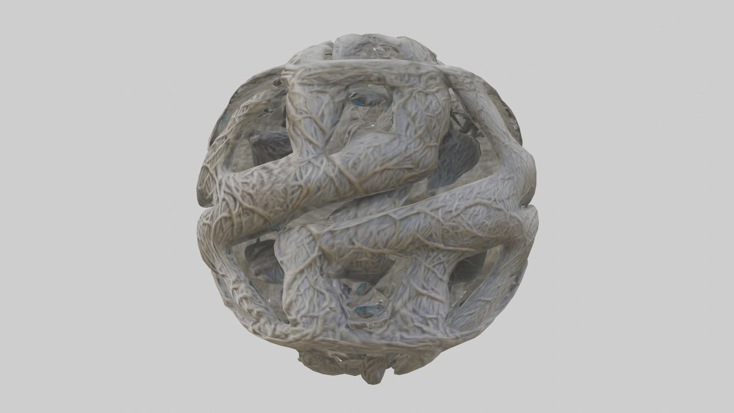 Interwoven Branches statue model VR / AR / low-poly