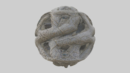Interwoven Branches statue model VR / AR / low-poly