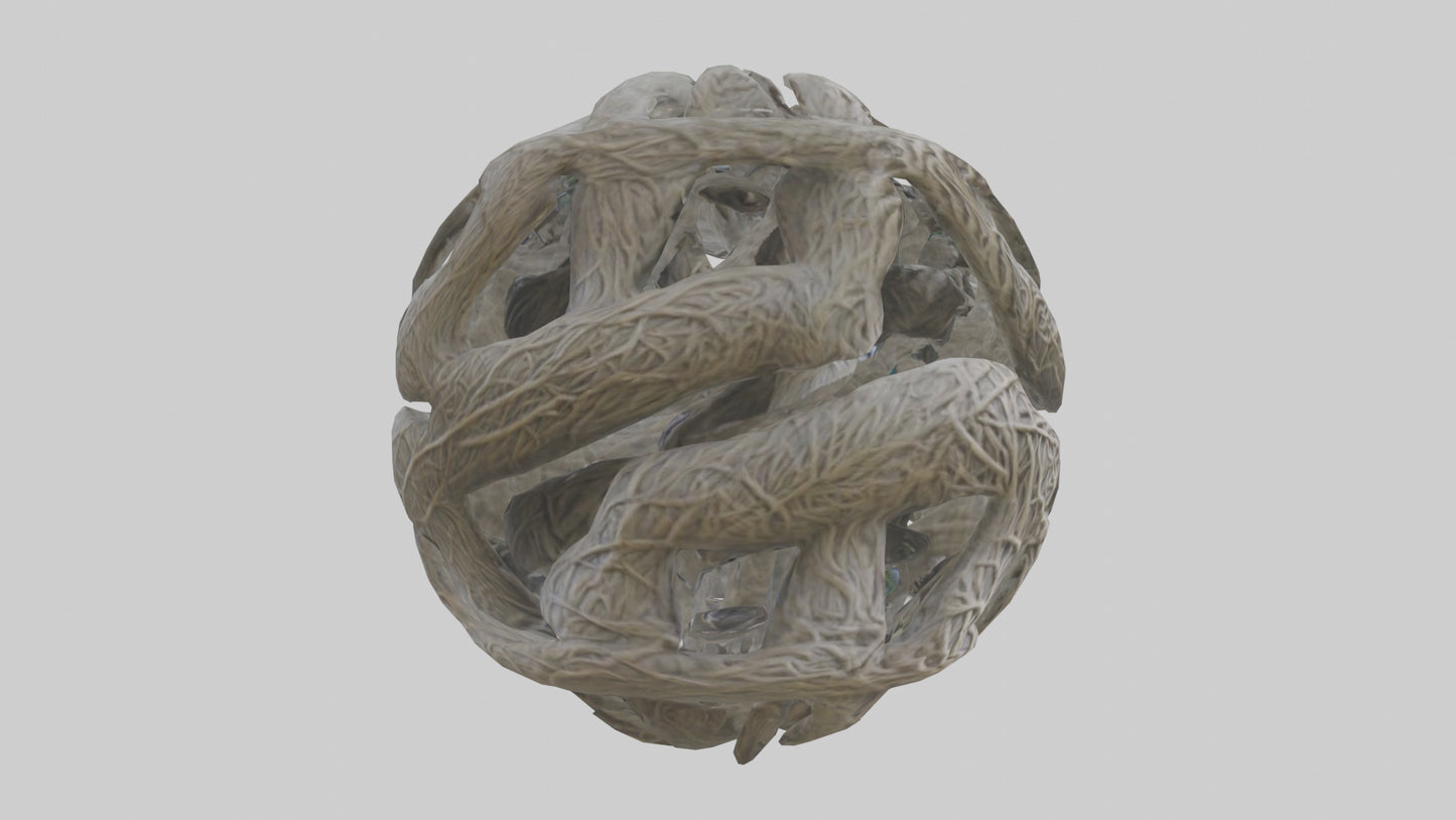 Interwoven Branches statue model VR / AR / low-poly