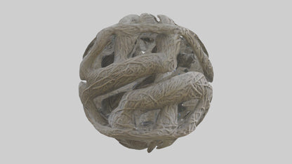 Interwoven Branches statue model VR / AR / low-poly