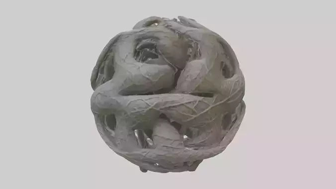 Interwoven Branches statue model VR / AR / low-poly