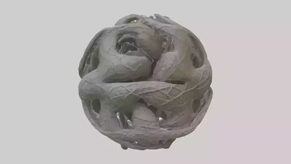 Interwoven Branches statue model VR / AR / low-poly