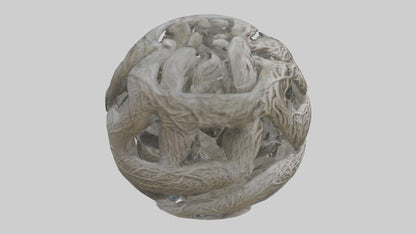 Interwoven Branches statue model VR / AR / low-poly
