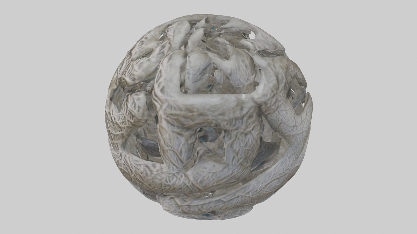 Interwoven Branches statue model VR / AR / low-poly