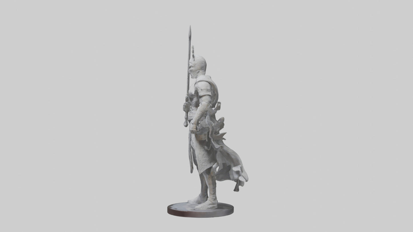 Invisible Warrior statue model VR / AR / low-poly