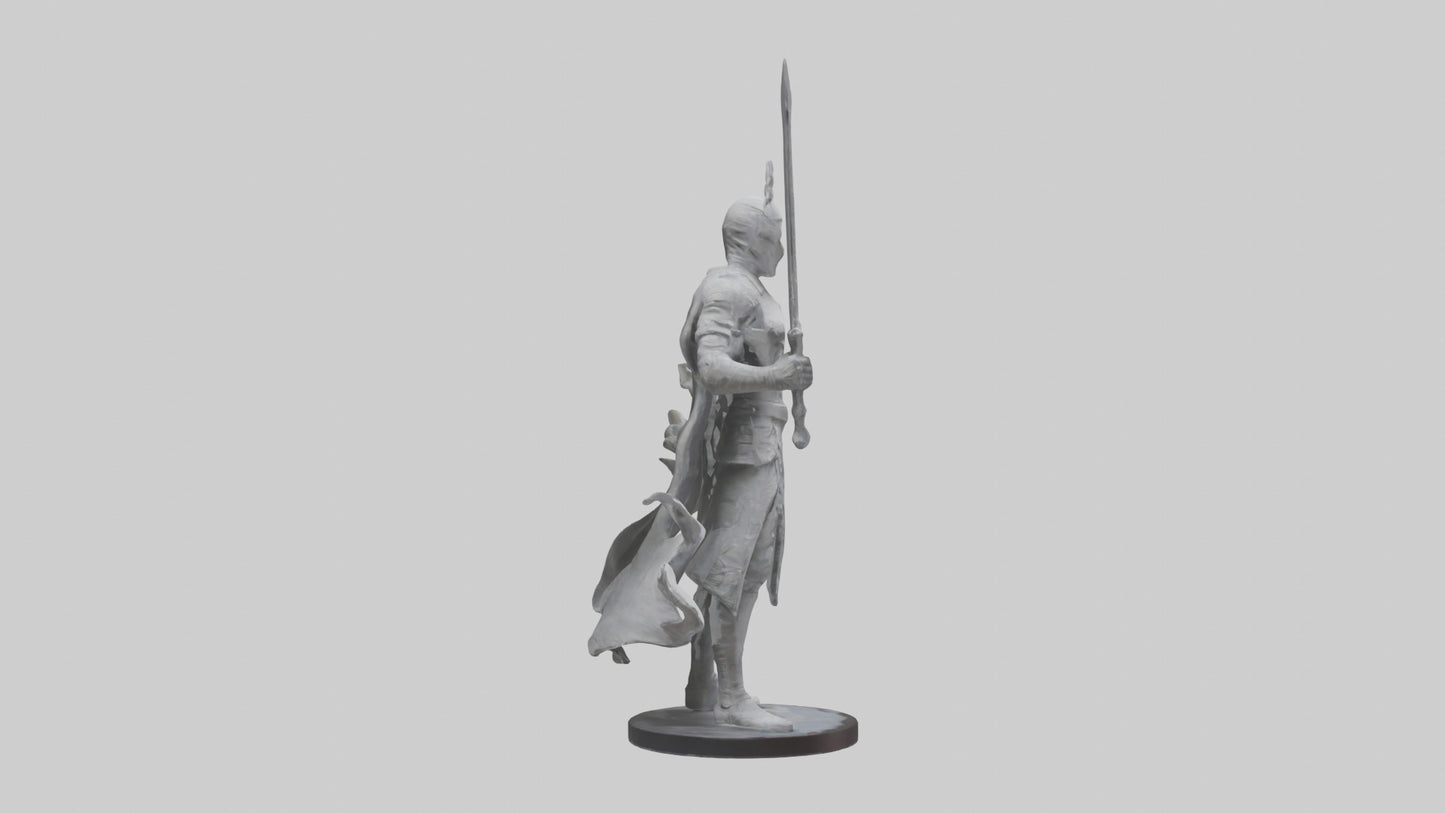Invisible Warrior statue model VR / AR / low-poly