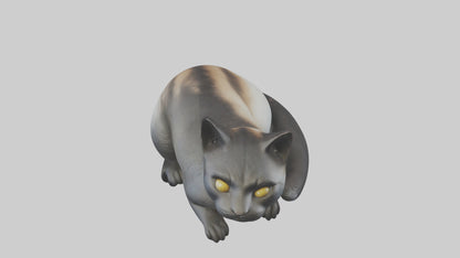 Iriomote Cat resting model VR / AR / low-poly