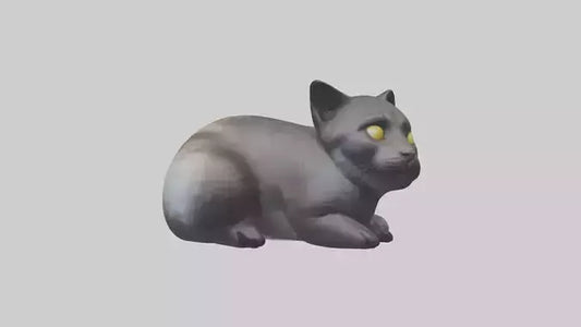 Iriomote Cat resting model VR / AR / low-poly