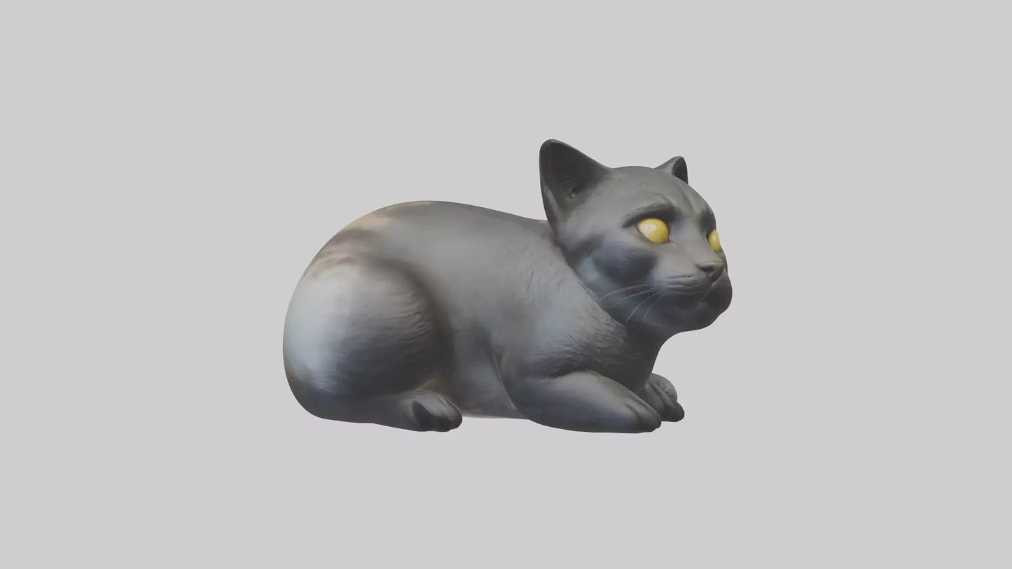 Iriomote Cat resting model VR / AR / low-poly
