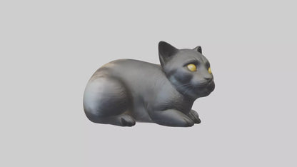 Iriomote Cat resting model VR / AR / low-poly