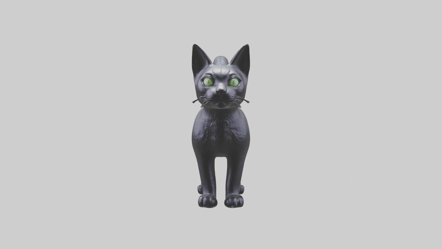 Iriomote Cat statue model 2 VR / AR / low-poly