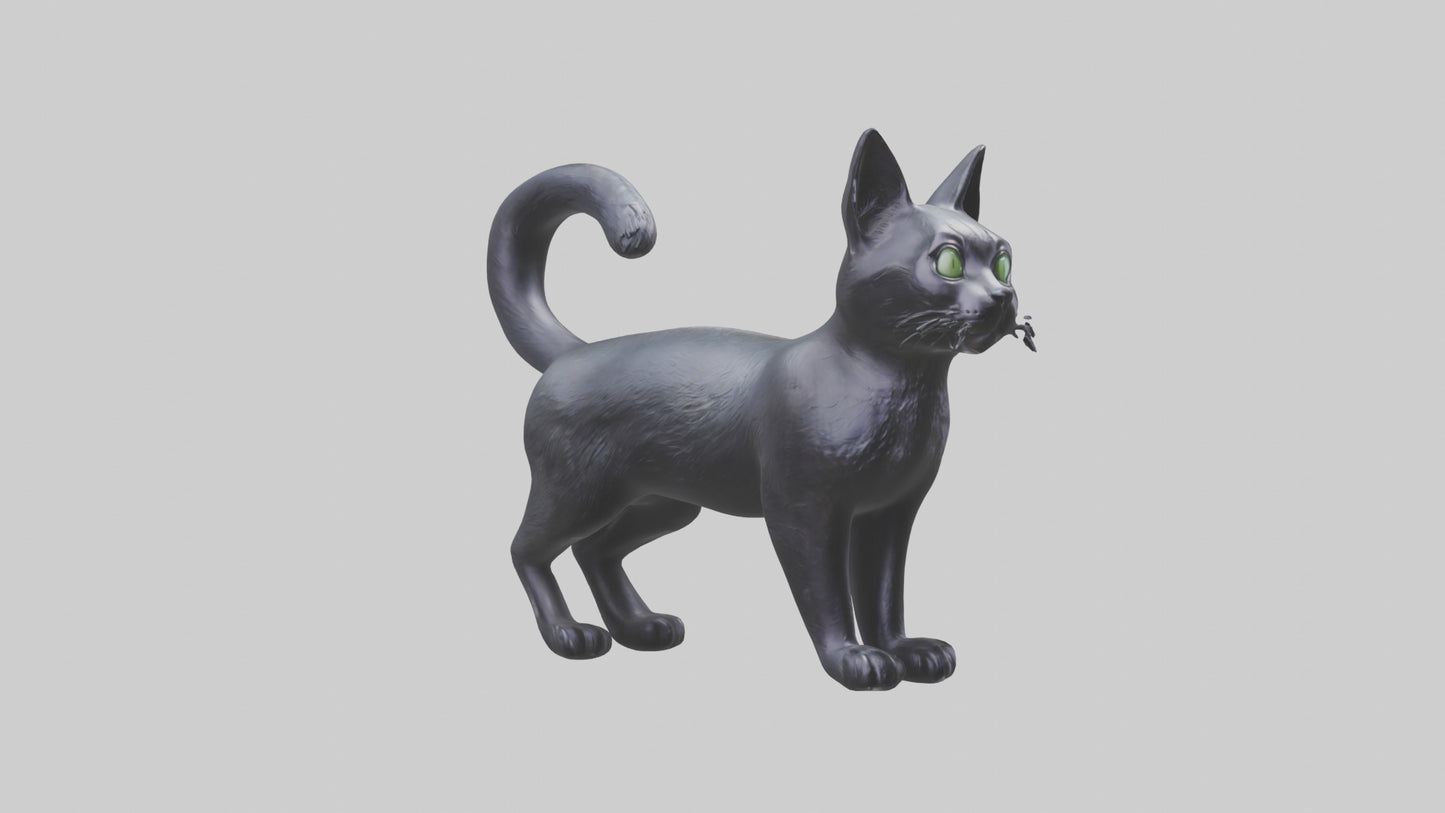 Iriomote Cat statue model 2 VR / AR / low-poly