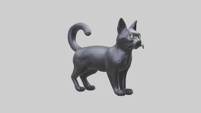 Iriomote Cat statue model 2 VR / AR / low-poly