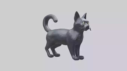 Iriomote Cat statue model 2 VR / AR / low-poly