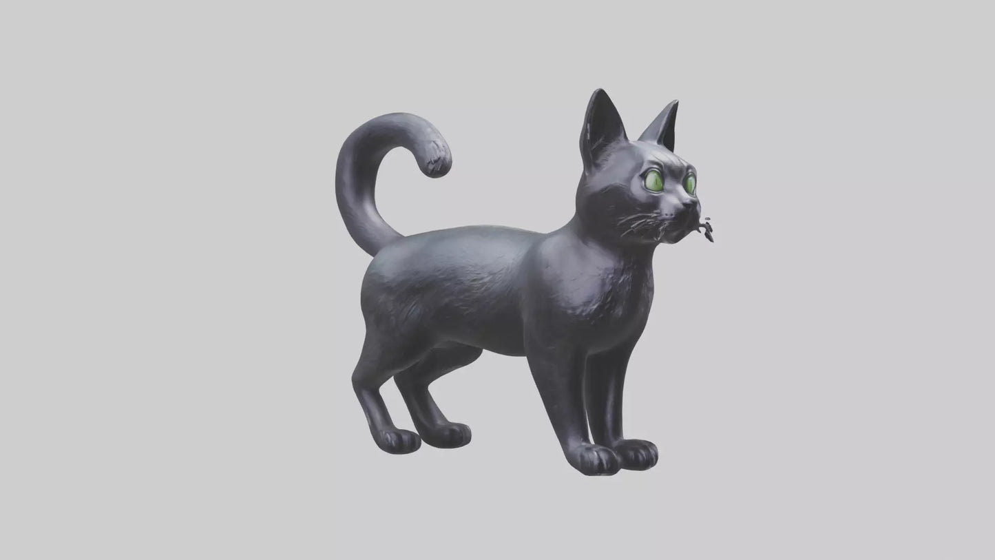 Iriomote Cat statue model 2 VR / AR / low-poly