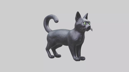 Iriomote Cat statue model 2 VR / AR / low-poly