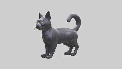 Iriomote Cat statue model 2 VR / AR / low-poly