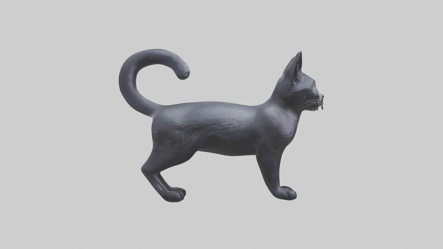 Iriomote Cat statue model 2 VR / AR / low-poly